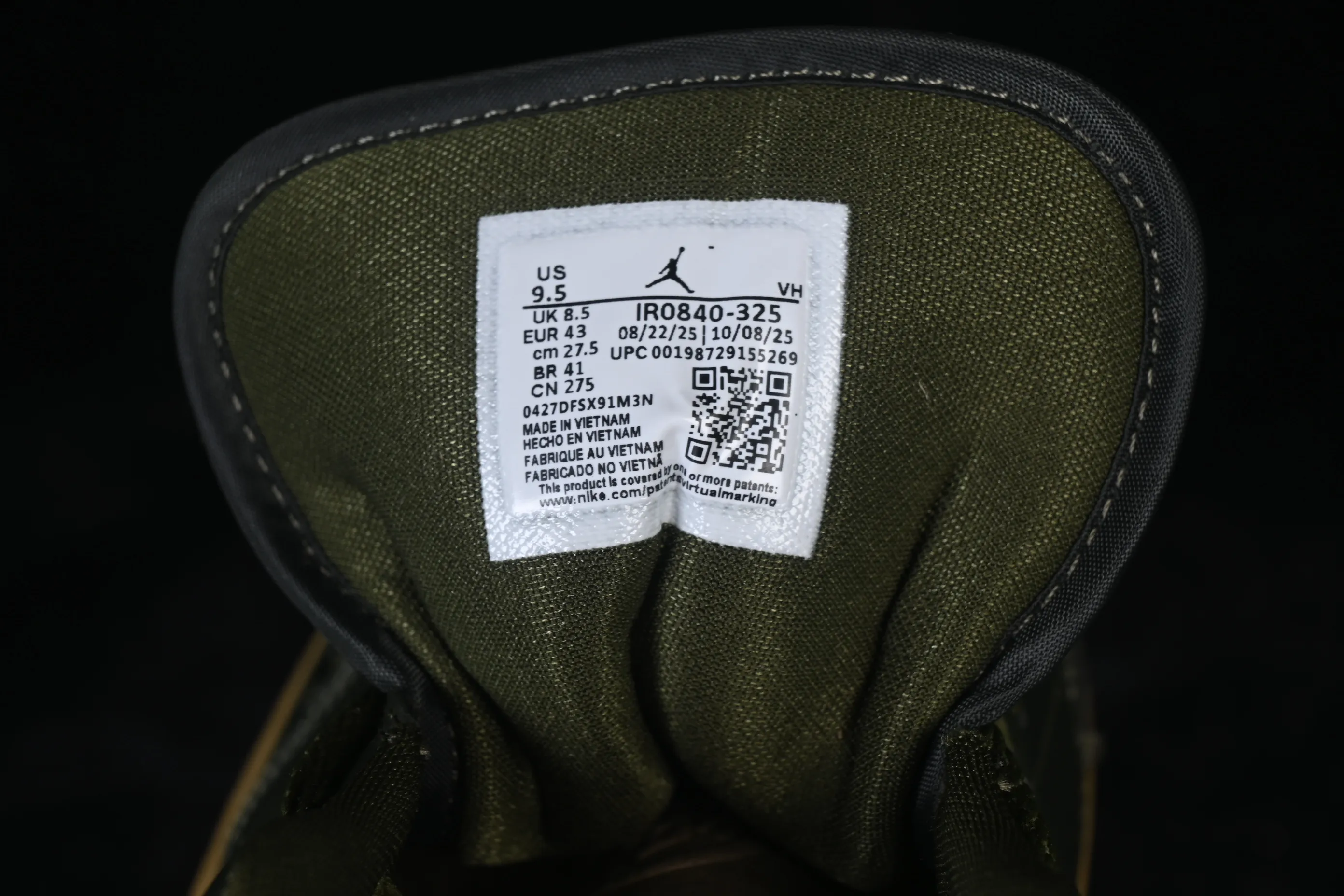 All categories Air Jordan Jordan series basketball shoes Air Jordan 1 Low Air Jordan 1 Low AJ1 Joe 1 seaweed green low-top cultural casual sneakers IR0840-325